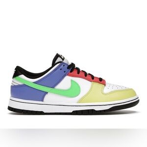 Nike Dunk Low Women’s Size 7 Y2K Colorblock Neon Streetwear Sneakers | Like New
